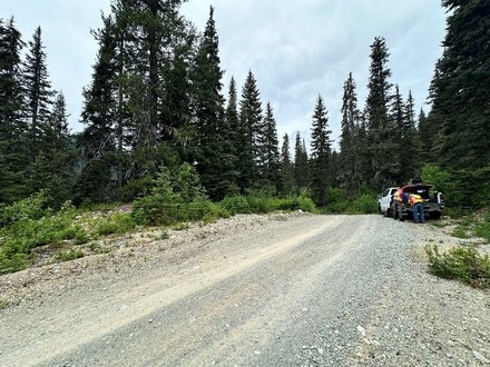 Forest Service Road beside a historical drill hole location (September 2026 release)