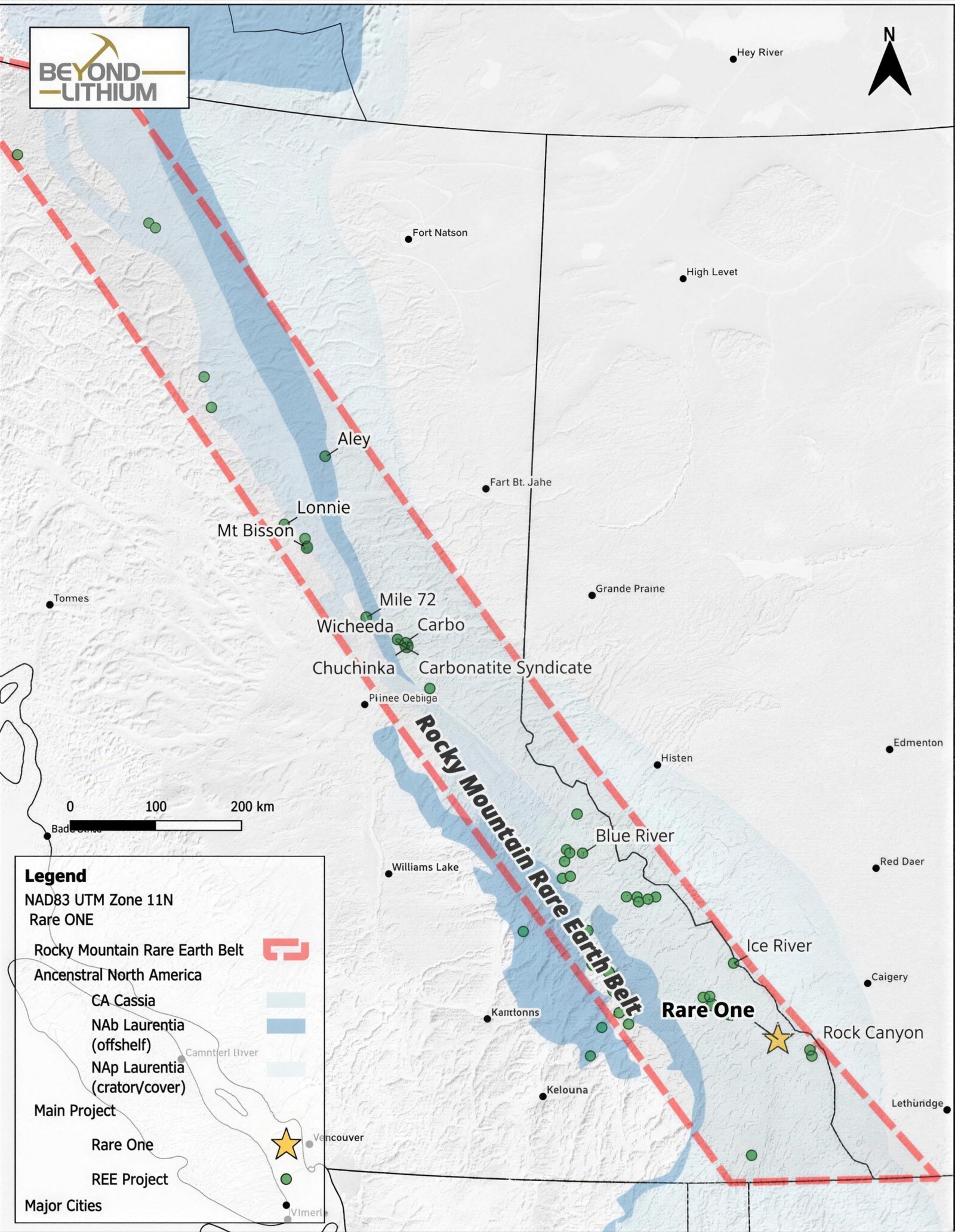 Rare One project regional map — Rocky Mountain Rare Earth Belt claims